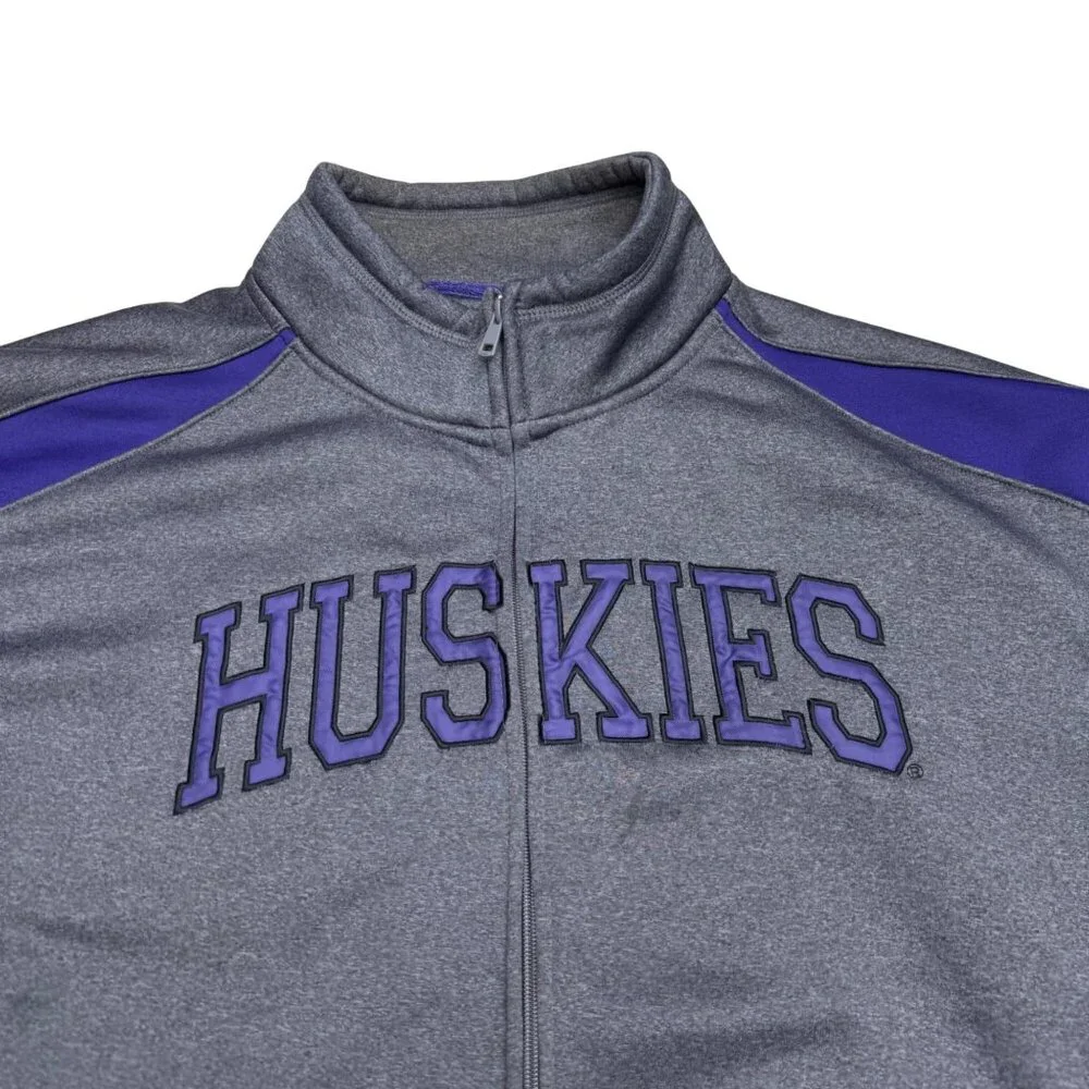Campus Drive Washington Huskies Women's Gray Purple Full Zip Jacket, Size L - Picture 3 of 8
